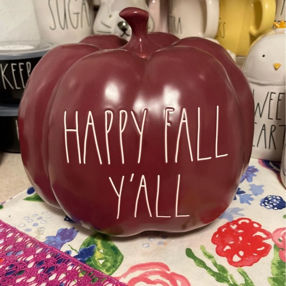 Rae Dunn Happy fall y’all pumpkin